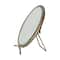 Hello Honey® 5.5" Gold Brass Round Mirror On Stand in Antique Finish